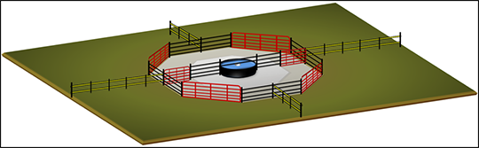 Figure 1: Incorporation of Tire Waterer in Rotational Grazing Layout.